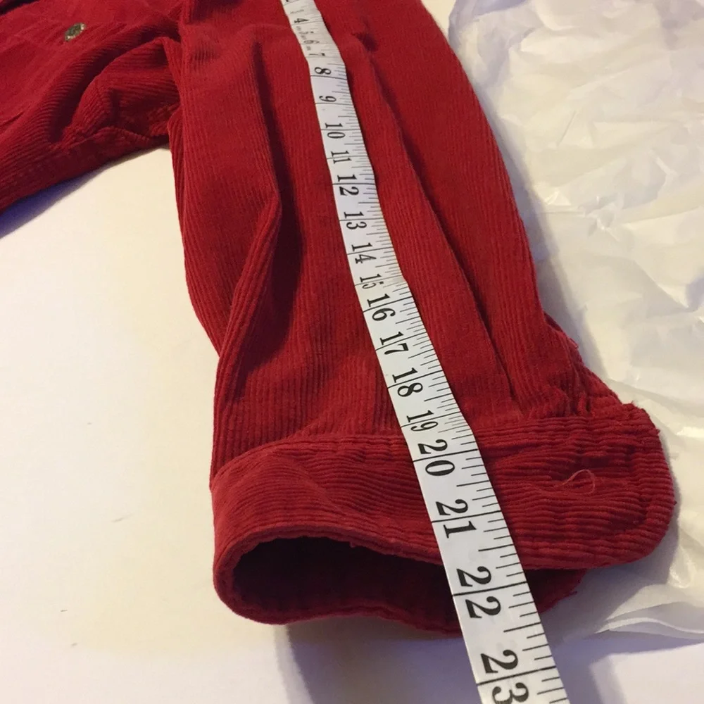 Carolina Colours Plus Red Corduroy Button Up Shirt Size 16
